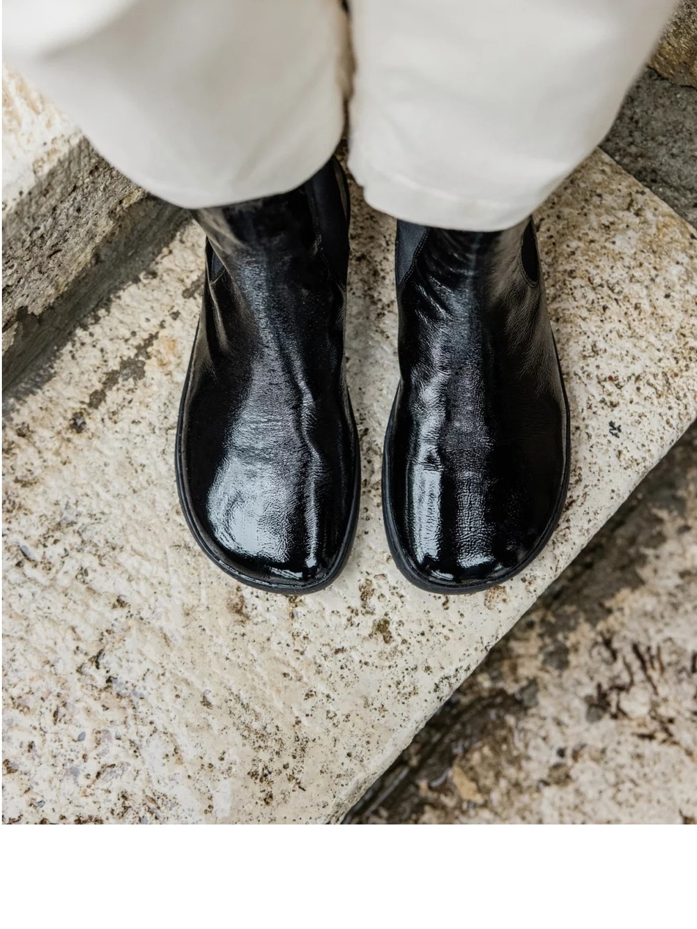 Black Patent Chelsea Womens Boots - Picture 8 of 10